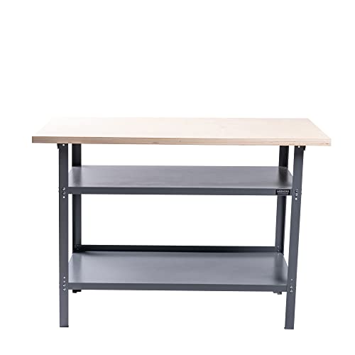 GERMANIA Werkbank mit Holzplatte - 120 x 60 x...