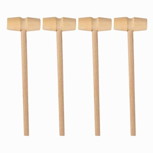 4 Stück Mini Hammer,Holzhammer,Kinder,Mini...