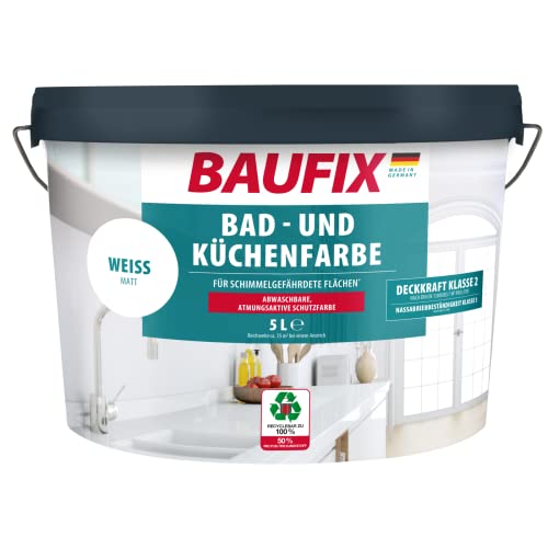 BAUFIX Bad- und Küchenfarbe, 5 Liter,...