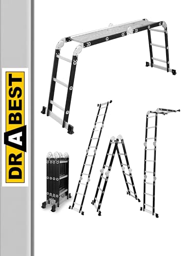 DRABEST - Gelenkleiter 4x3 Sprossen - mit...