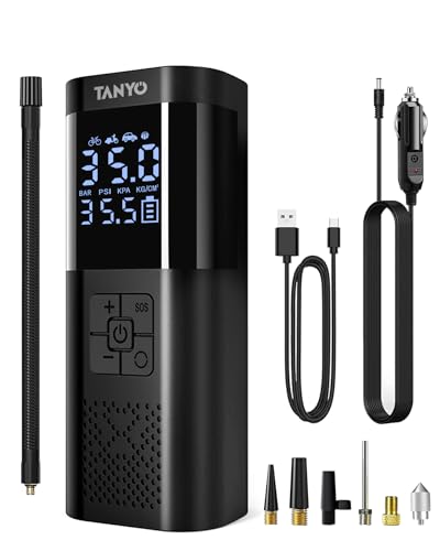 TANYO Elektrische Luftpumpe Fahrrad Akku...