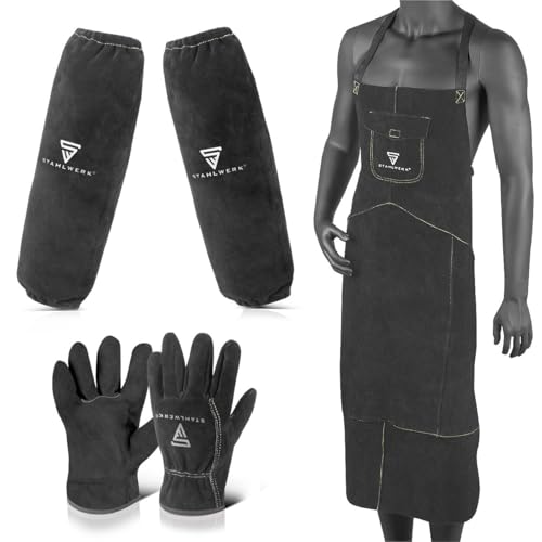 STAHLWERK Schweißerschutzkleidung Set mit...