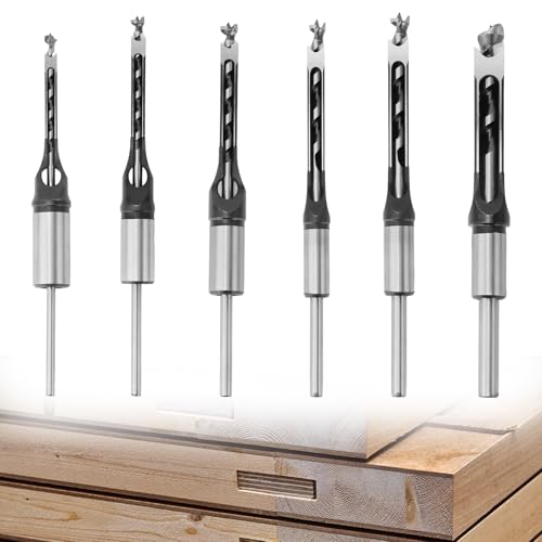 QWORK® 6 Stück Vierkantlochbohrer Set,...