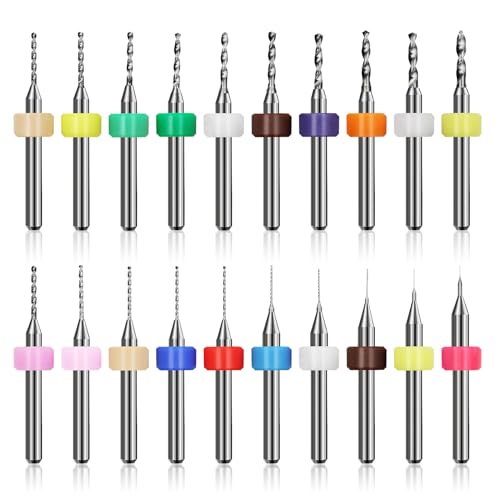 ZYNERY 20 Stück Micro Bohrer Set, 0.1-1mm,...