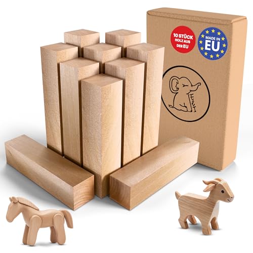 Eli® Schnitzholz Linde - 10er Pack Holzblock...