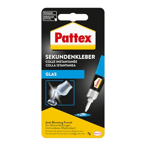 Pattex 1865947 PSV1C Sekundenkleber Glas, 3 g
