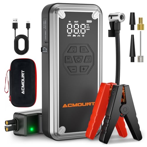 ACMOUNT Starthilfe Powerbank mit Kompressor,...