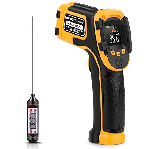 Infrarot-Thermometer Kontaktlos – Messbereich -50°C Bis +220°C, LCD-Farbdisplay, 2:1 Abstandsverhältnis, Für Kochen, BBQ, Kühlhäuser & Mehr – Inkl. LR44 Batterien & Lanyard