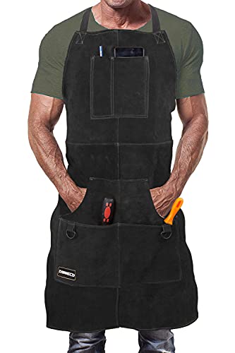 DIMWELD Schweißerschürze aus Leder für...