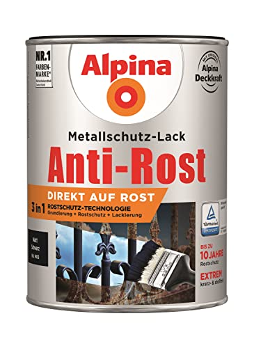 Alpina 2,5 L Metallschutz-Lack, 3in1 Direkt...