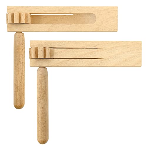 2 Stück Holzratsche Geräusche Maker, Holz...