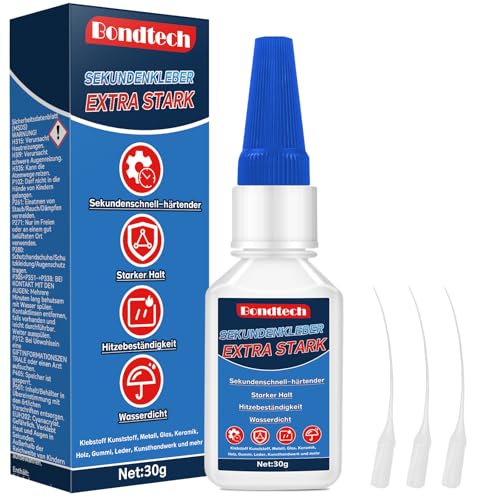 Sekundenkleber Extra Stark 30 g, Superkleber...