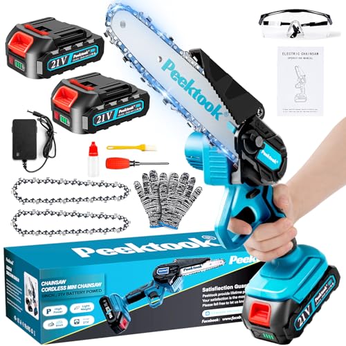 Mini Kettensäge mit Akku, 6 Zoll Akku...