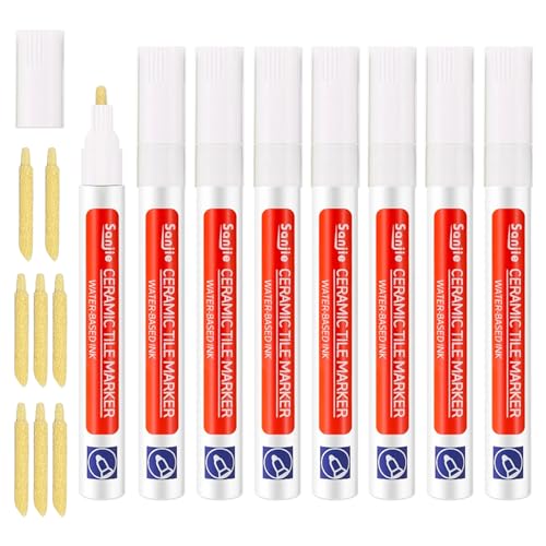 8 Stück Fugenstift Weiß mit Ersatzspitze,...