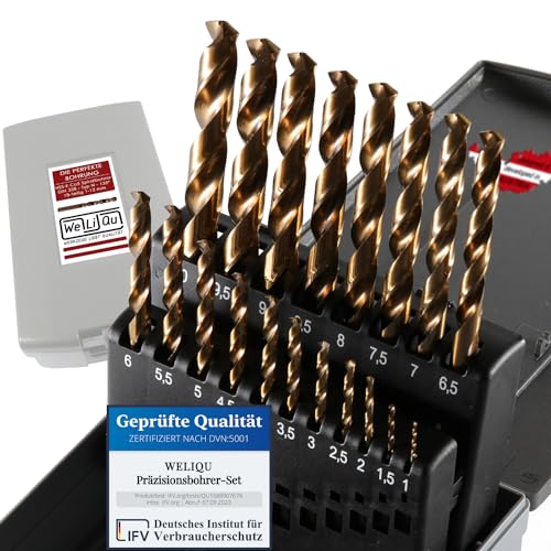 WELIQU Präzisionsbohrer-Set aus HSS-E M35...
