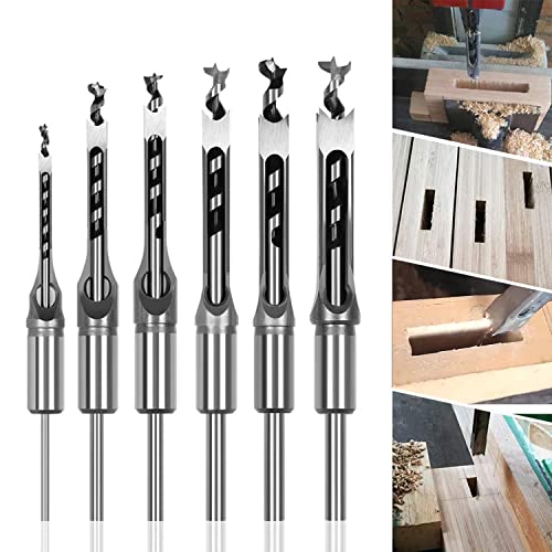 6X Holzbearbeitung Werkzeug Vierkant-Stemmbohrer Zimmerei Quadrat Holzbohrer DE 