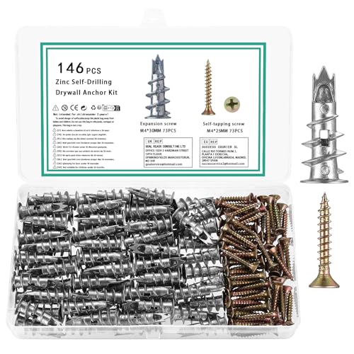 146 STK M4 Selbstbohrender Rigipsdübel,...