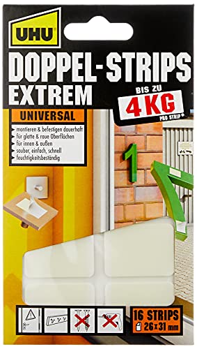 UHU 45450 Doppel-Strips Extrem, 4 kg, 26 mm x...