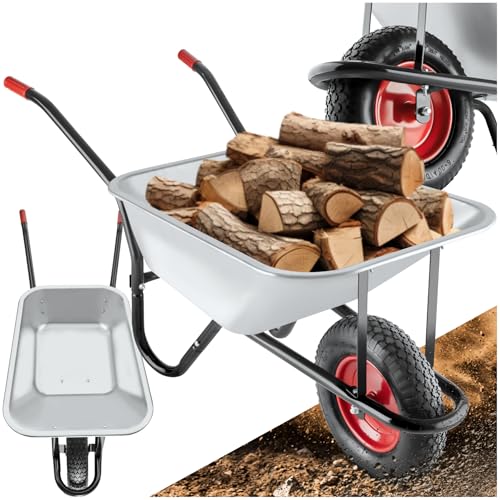 tectake® Schubkarre groß 100 Liter,...