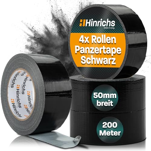 Hinrichs Panzertape schwarz - 4 Rollen 50m x...