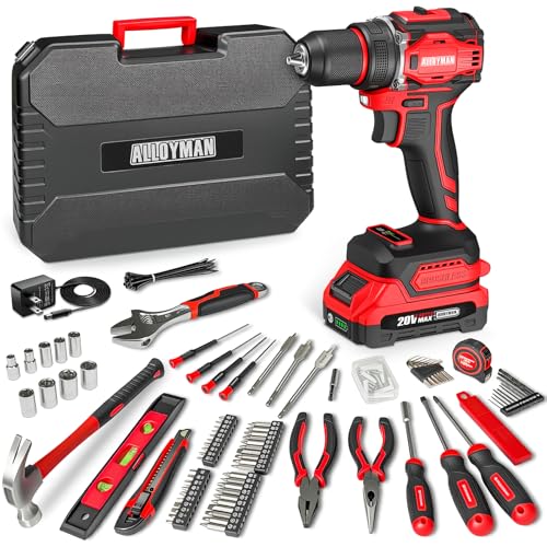 Alloyman 20V MAX Werkzeugkoffer Akkuschrauber...