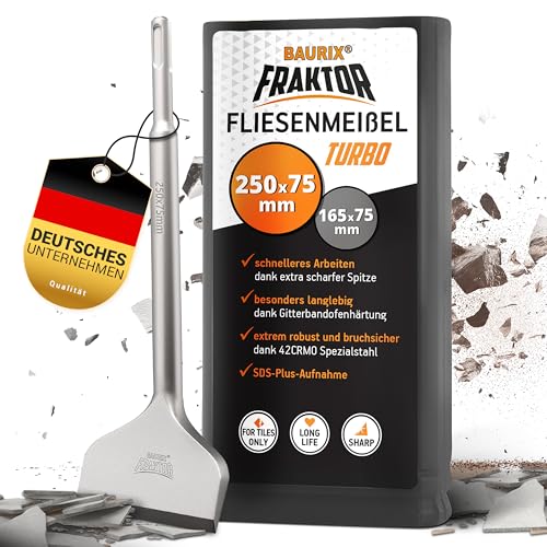 BAURIX® Fliesenmeißel SDS Plus 250x75 mm...