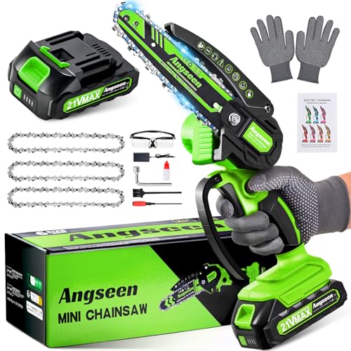 Angseen Akku Kettensäge, 6 Zoll Mini...