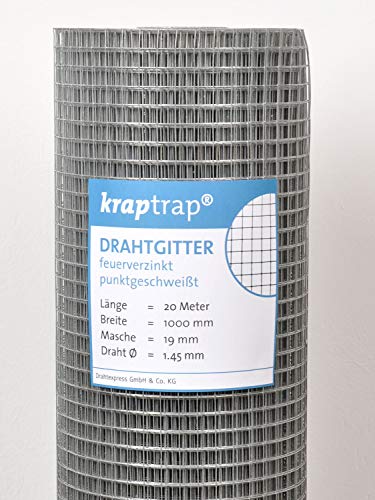 kraptrap® Volierendraht Drahtgitter 19x19mm...