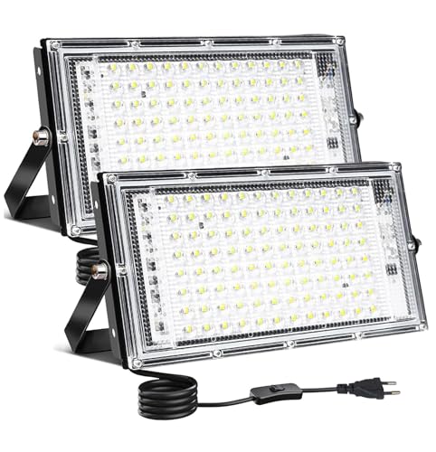 CREATESTAR LED Strahler Außen 100W, 2 Stück...