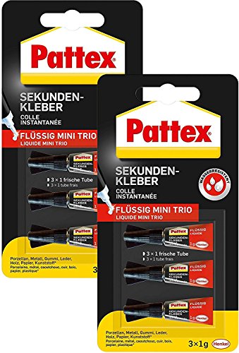 Pattex Sekundenkleber Flüssig Mini Trio /...