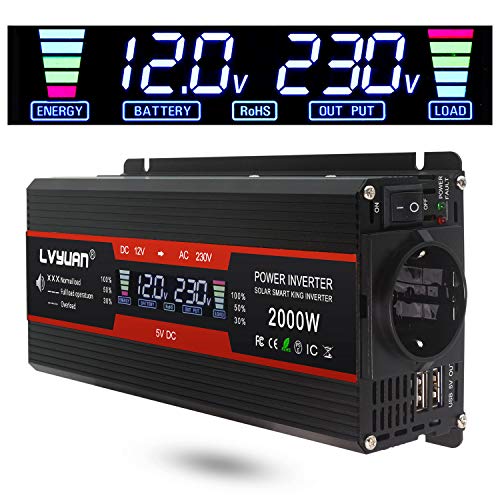 LVYUAN Wechselrichter 12V 230V 2000W...