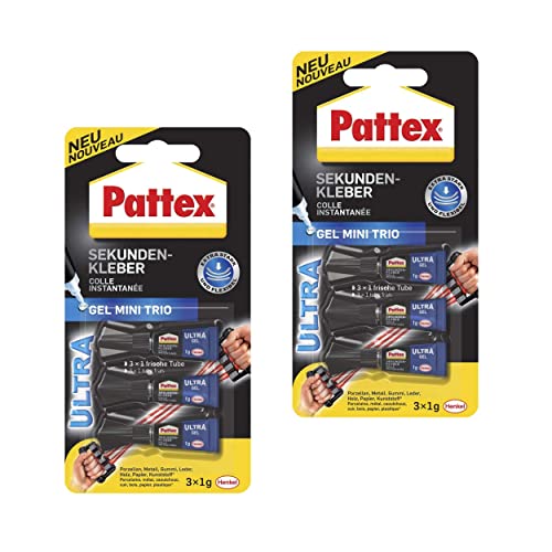 Pattex Sekundenkleber Ultra Gel Mini Trio, 6x...
