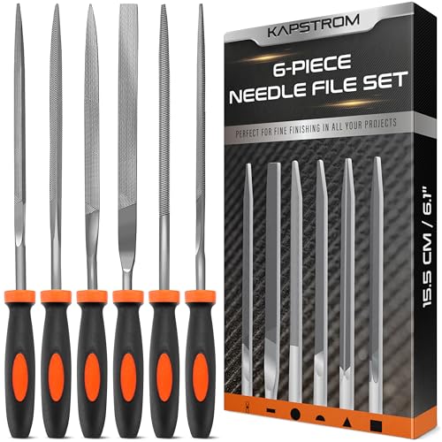 KapStrom 6-pc Needle File Set for Wood,...