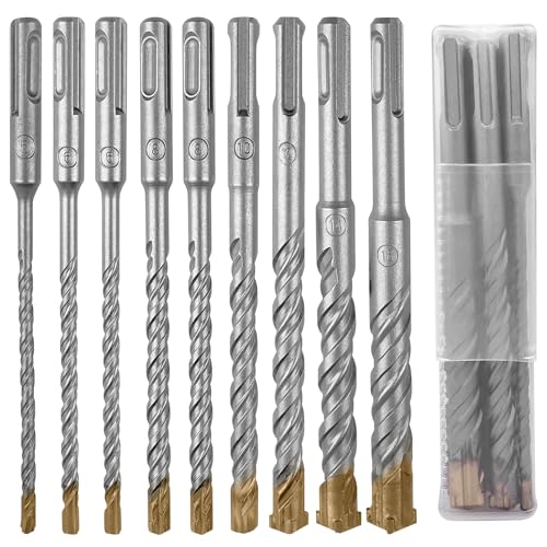 Rseuphiee SDS PLUS Hammerbohrer Set, 9 Stück...