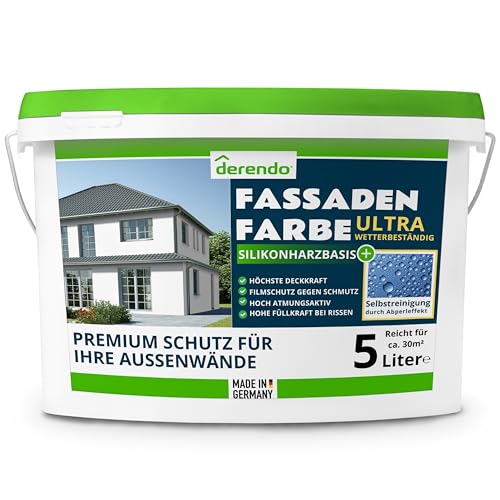 derendo Silikonharz Fassadenfarbe weiß mit...