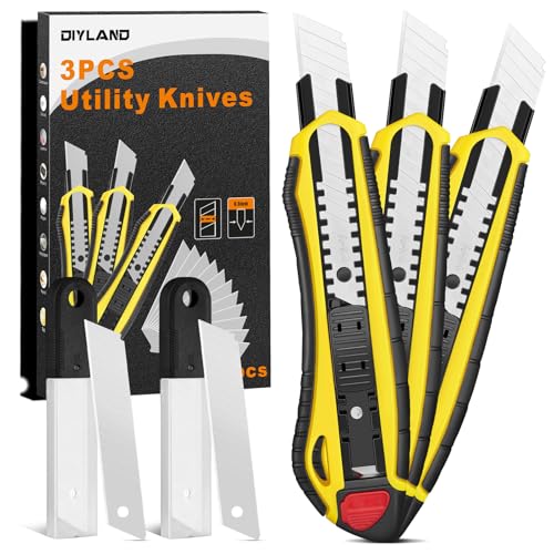 DIYLAND 3 Stück Cuttermesser Set Profi mit...