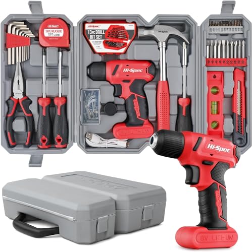 Hi-Spec 58 tlg. Werkzeugset in Rot mit 8V USB...
