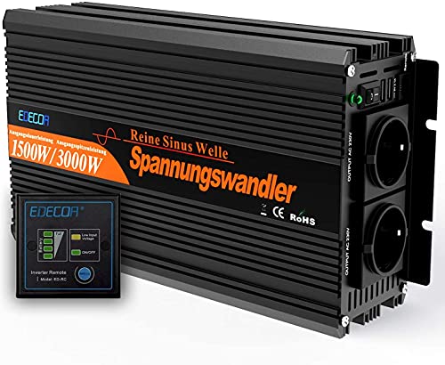EDECOA Wechselrichter 12v auf 230v Reiner...