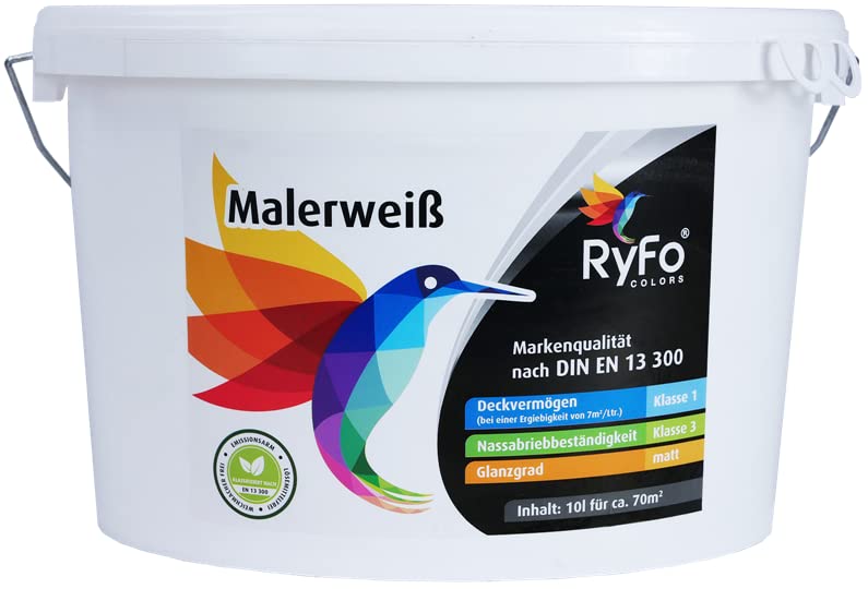 RyFo Colors Malerweiß 10l (Größe wählbar)...