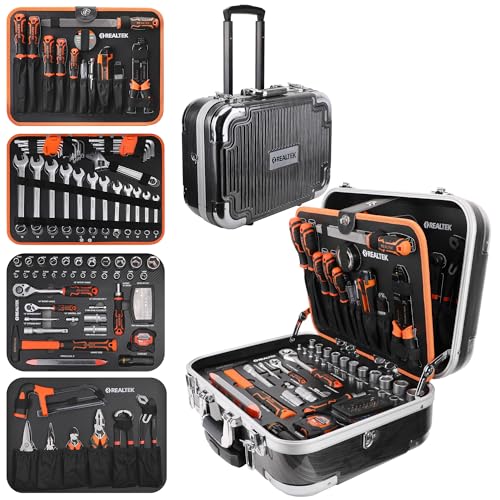 REALTEK Werkzeugkoffer 123 tlg Werkzeug Set...