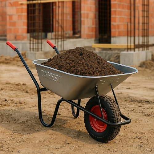 ONBEST Schubkarre mit 100 Liter vollverzinkt...