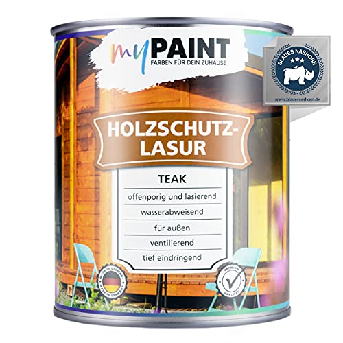 myPAINT® Holzschutzlasur (750ml, Teak)...