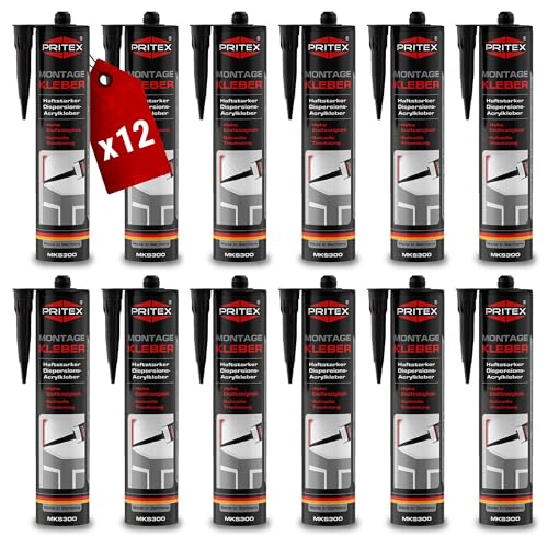 PRITEX – Profi Montagekleber Weiß 12x 300...