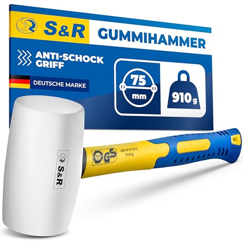 S&R Gummihammer weiß 75 mm, 910 Gr, mit...