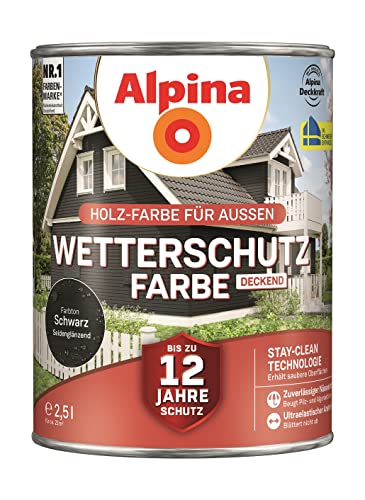 Alpina Holz-Wetterschutz-Farben – Schwarz,...