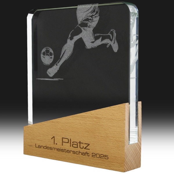 Pokalspezialist Pokal CALVI aus Glas und Holz
